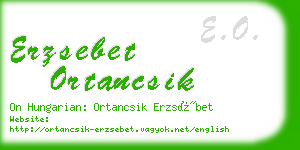 erzsebet ortancsik business card